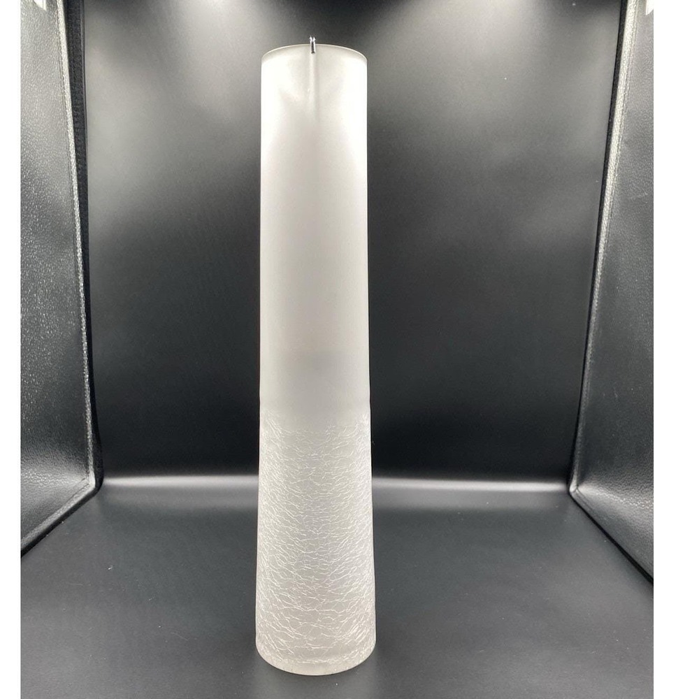 Frosted Crackle Glass Tall Candle‎ Holder ( Tea Light) 16" tall
